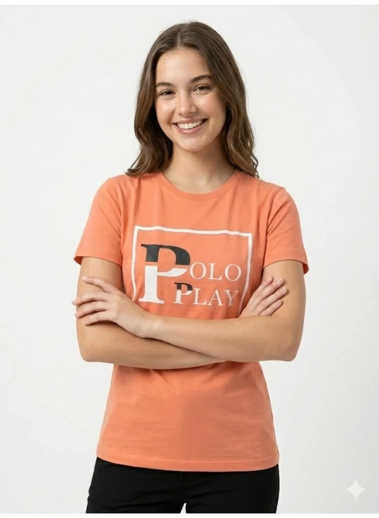 Polo Play Girls Graphic T-shirt -ORANGE